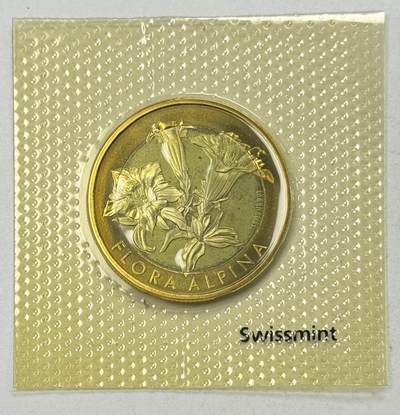 S&S Numismatic世界钱币-拍卖 第126期  瑞士2017年 阿尔卑斯高山植物-高山龙胆 10法郎双色纪念币 原厂塑封，品相如图