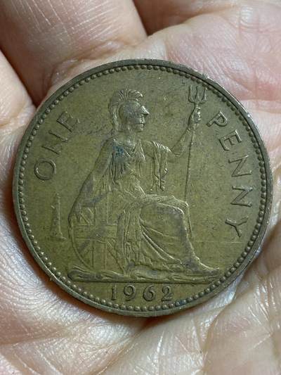 2026年第四十七场(总第二百一十六场）外国好品散币场(免佣金) 英国🇬🇧1962年1便士(伊丽莎白二世青年桂冠第二版)