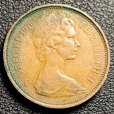 泉币菌-第230场-拍品多 请提前出价 1975年 英国2便士铜币 威尔士皇冠 25.9mm