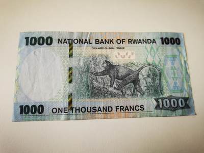 零零发流通品外国纸币拍卖 无佣金 卢旺达1000