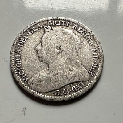 🌹外币初藏🌹🐯2026年第45场   每周二四六晚8️⃣点  世界硬币 英国 1894年 维多利亚 3便士银币 b