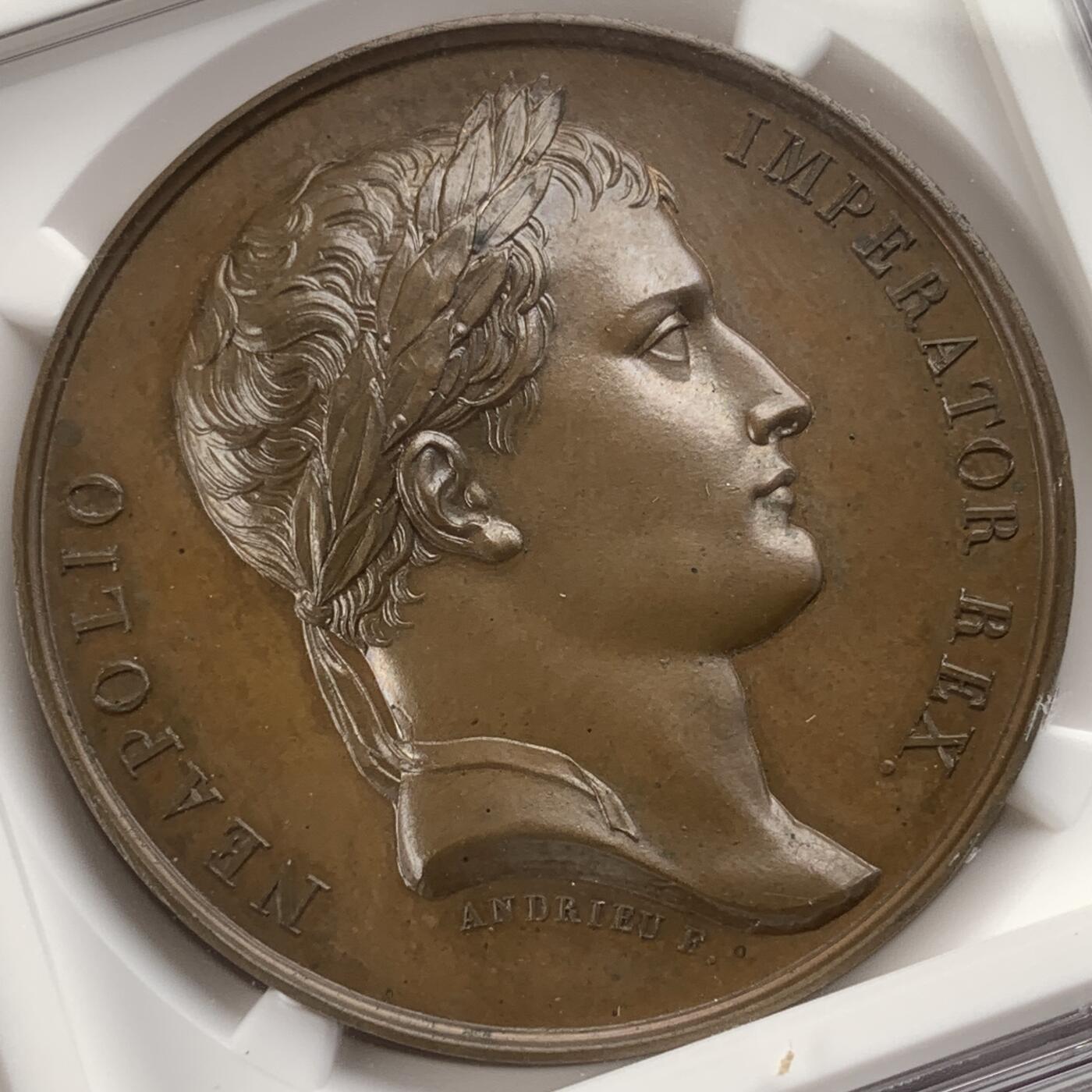 掌中浮雕-藏着的欧洲第059场 NGC MS64 : 1806年法国拿破仑一世耶拿战役铜章，40mm