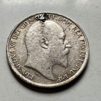 🌹外币初藏🌹🐯2026年第45场   每周二四六晚8️⃣点  世界硬币 英国 1906年 爱德华七世 六便士银币 2.83克-19毫米-92.5%银 有未穿孔