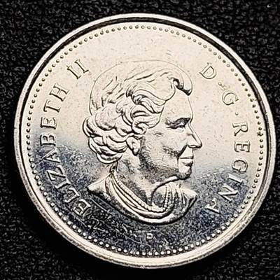 泉币菌-第230场-拍品多 请提前出价 高币值 加拿大2004年1/4加拿大元 伊丽莎白二世 驯鹿 24mm 