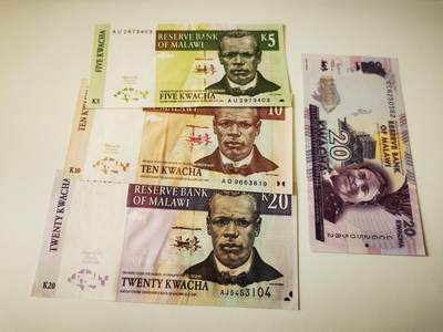 零零发流通品外国纸币拍卖 无佣金 马拉维一组基本全新