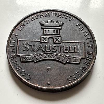 🌹外币初藏🌹🐯2026年第45场   每周二四六晚8️⃣点  世界硬币 英国2001年 康沃尔 圣奥斯特尔啤酒厂 150周年 纯铜纪念章 36.8毫米