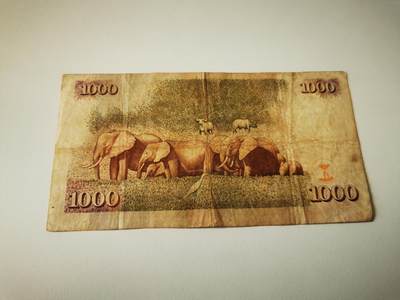 零零发流通品外国纸币拍卖 无佣金 肯尼亚1000