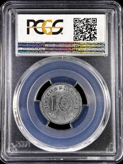 【雨安】【直播拍卖】【评级币章-132期】 2026-04-25 周六 19:30 (金价1050, 银价18.60)  [评级德国] Germany 德国 第三帝国 10芬尼 1947年F  PCGS-MS63