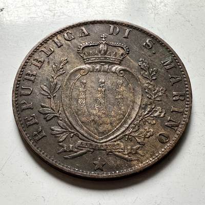 🌹外币初藏🌹🐯2026年第45场   每周二四六晚8️⃣点  世界硬币 圣马力诺 1894年 5分铜币