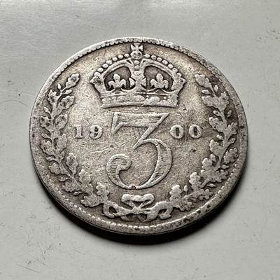 🌹外币初藏🌹🐯2026年第45场   每周二四六晚8️⃣点  世界硬币 英国 1900年 维多利亚 3便士银币 e