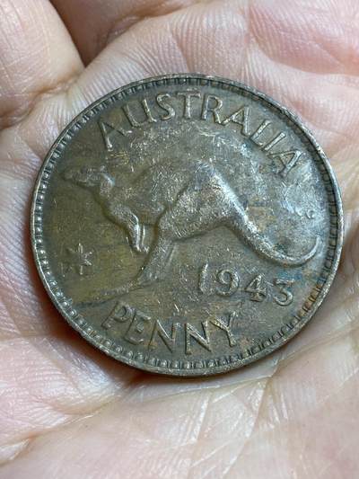 2026年第四十七场(总第二百一十六场）外国好品散币场(免佣金) 澳大利亚🇦🇺1943年1便士(乔治六世第一版，面值后带点，p版珀斯造)