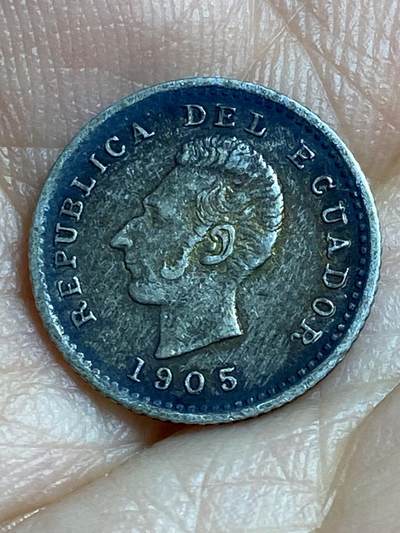 2026年第四十七场(总第二百一十六场）外国好品散币场(免佣金) 少见–厄瓜多尔🇪🇨1905年1/2 DECIMO银币(等值5分，LIMA JF–利马厂造JF标，900高银)