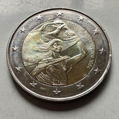 🌹外币初藏🌹🐯2026年第45场   每周二四六晚8️⃣点  世界硬币 马耳他 2014年 独立50周年 2欧元纪念币