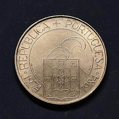 【全场包邮】纯粹捡漏拍522场 葡萄牙1984年25埃斯库多“康乃馨革命”十周年纪念币