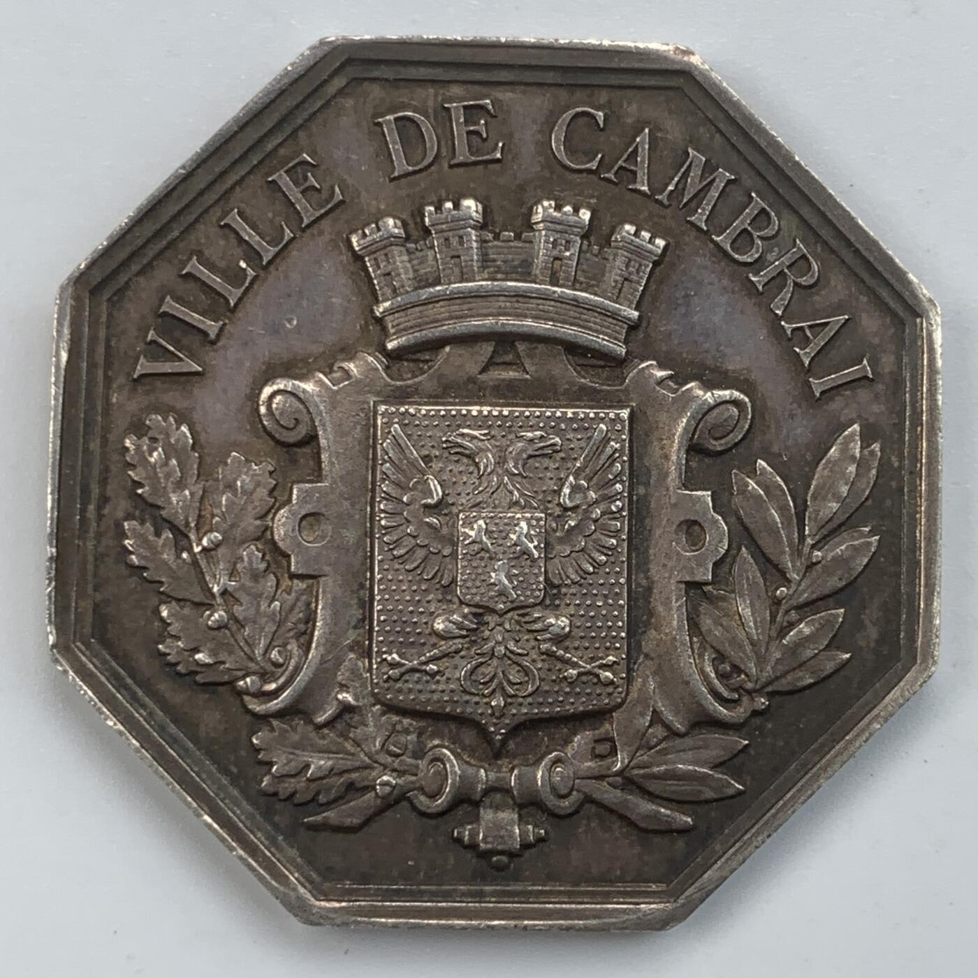 掌中浮雕-藏着的欧洲第059场 法国坎布雷商会八角银章，35.8mm，18.48g