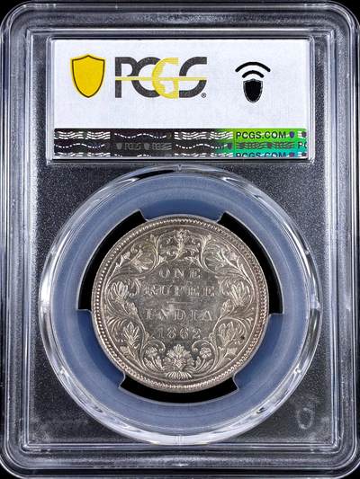 【雨安】【直播拍卖】【评级币章-132期】 2026-04-25 周六 19:30 (金价1050, 银价18.60)  [评级亚洲] India 英属印度 1卢比 KM#0473 1862年 维多利亚  PCGS-MS62