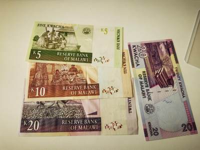 零零发流通品外国纸币拍卖 无佣金 马拉维一组基本全新