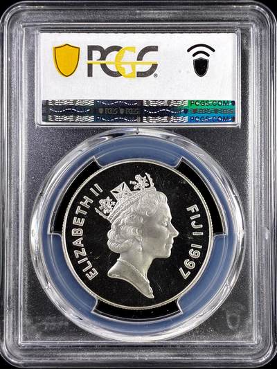 【雨安】【直播拍卖】【评级币章-132期】 2026-04-25 周六 19:30 (金价1050, 银价18.60)  [评级现代] Fiji 斐济 10元 1997年 金婚 PCGS-PR67DCAM 精制币