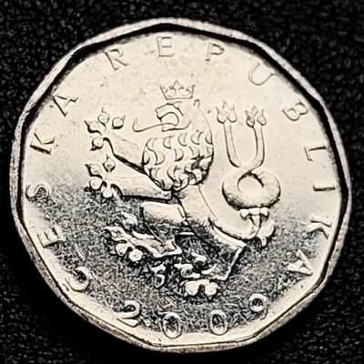 泉币菌-第230场-拍品多 请提前出价 捷克2克朗硬币 双尾狮