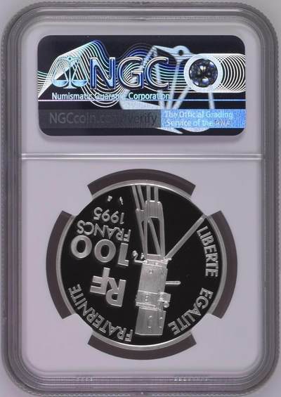 S&S Numismatic世界钱币-拍卖 第126期  法国1995年 电影百年-让·雷诺阿导演 100法郎精制纪念银币 22.2克900银  NGC PF69UC 无盒证