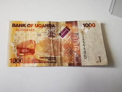 零零发流通品外国纸币拍卖 无佣金 乌干达1000