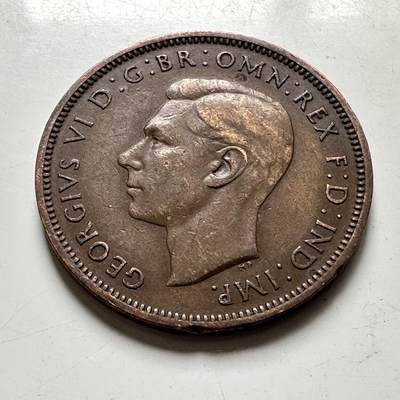 🌹外币初藏🌹🐯2026年第45场   每周二四六晚8️⃣点  世界硬币 英国 1947年 乔治六世 半便士铜币