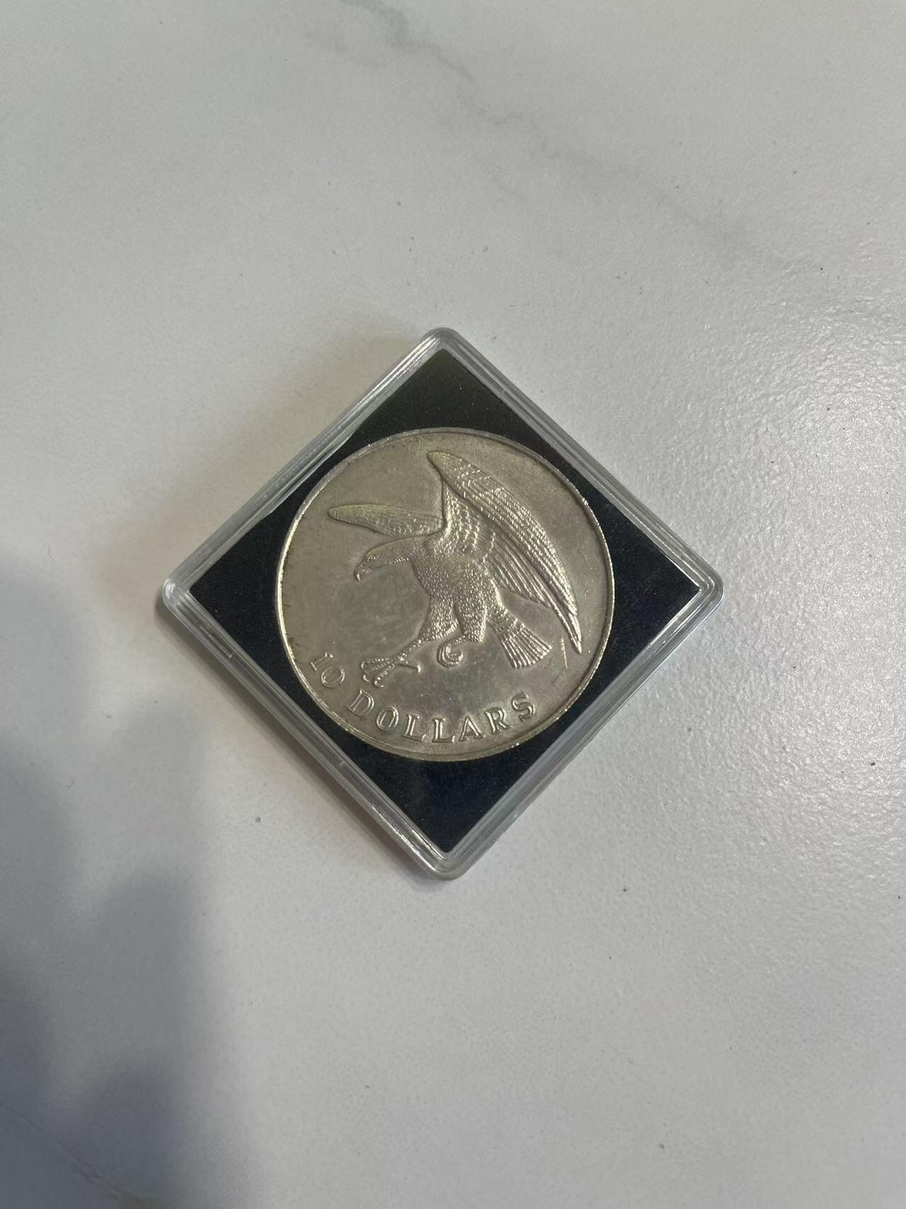 ❤️【币观天下】❤️ 第349期钱币拍卖场- 2026.4.24周五晚上6点半场 长期征集拍品  新加坡1973年老鹰银币 面值10新币 重量31.1克900银 