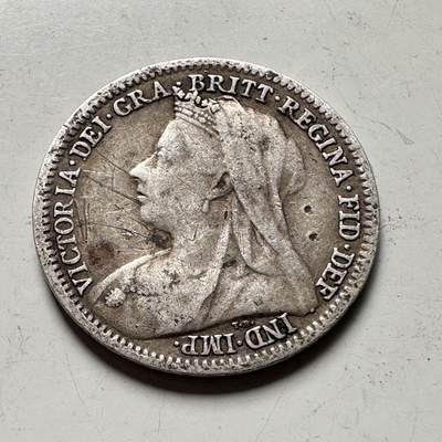 🌹外币初藏🌹🐯2026年第45场   每周二四六晚8️⃣点  世界硬币 英国 1900年 维多利亚 3便士银币 c