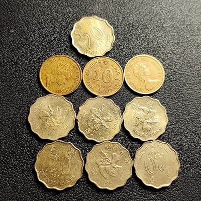 泉币菌-第230场-拍品多 请提前出价 10枚一组 香港铜币 混合年份