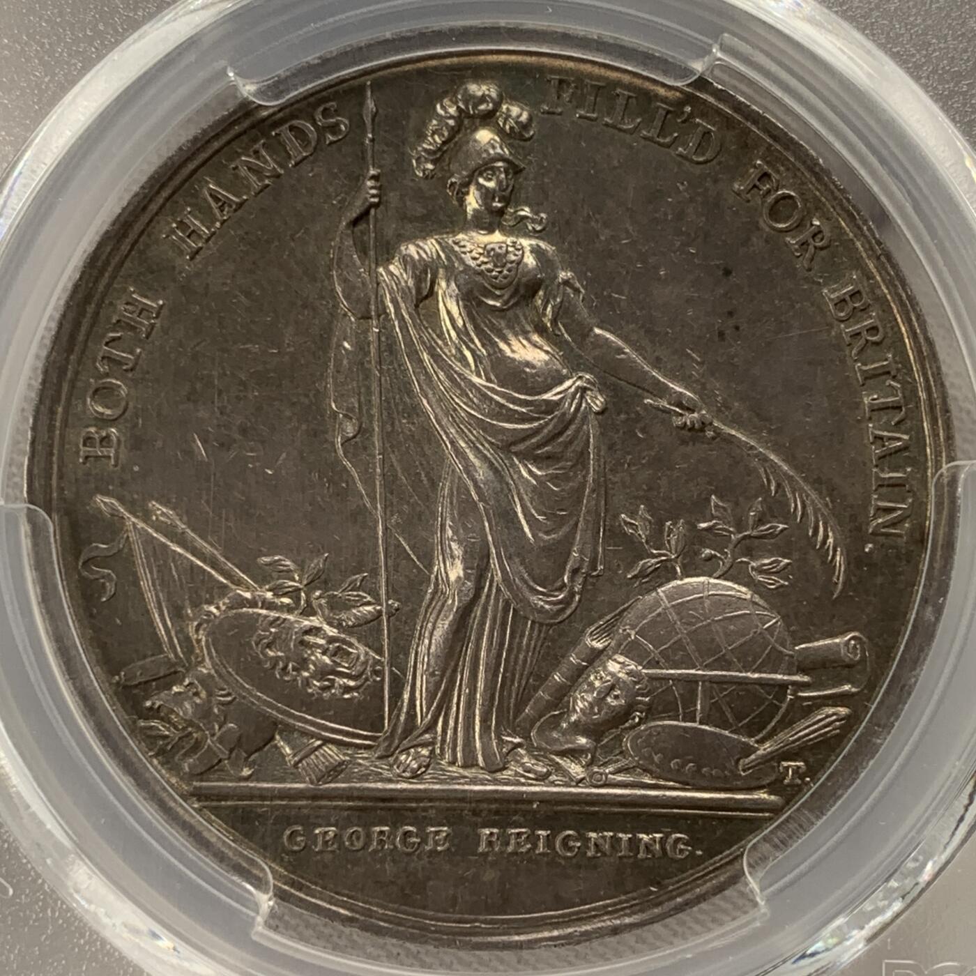 掌中浮雕-藏着的欧洲第059场 PCGS MS61 : 1736年英国乔治二世时期北美殖民地银章，39mm，Eimer-537