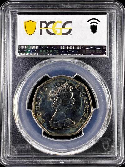 【雨安】【直播拍卖】【评级币章-132期】 2026-04-25 周六 19:30 (金价1050, 银价18.60)  [评级现代] Great Britain 英国 50便士 1973年 PCGS-PR66 精制币