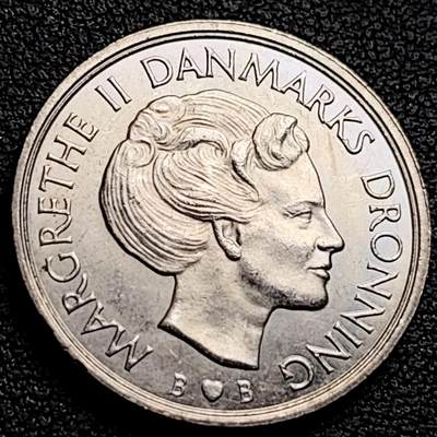 泉币菌-第230场-拍品多 请提前出价 原光 丹麦1979年1克朗 皇冠 玛格丽特二世女王 BB版 铜镍币 25.5mm