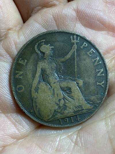 2026年第四十七场(总第二百一十六场）外国好品散币场(免佣金) 英国🇬🇧1914年1便士(乔治五世第一版)