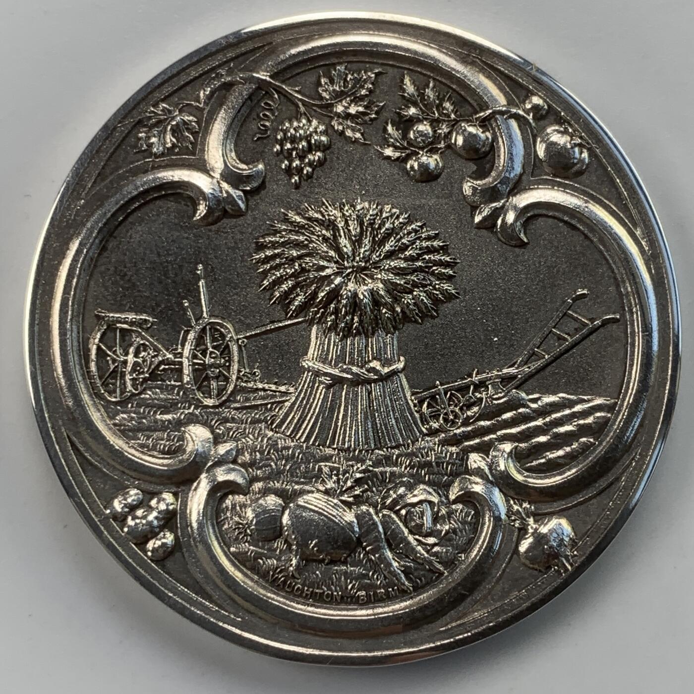 掌中浮雕-藏着的欧洲第059场 1936年英国乔利农业博览会银章，39.4mm，31g，原盒，著名沃顿斯家族V&S制作，背面有银标