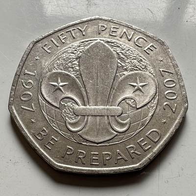 🌹外币初藏🌹🐯2026年第45场   每周二四六晚8️⃣点  世界硬币 英国2007年50便士纪念币