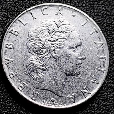 泉币菌-第230场-拍品多 请提前出价 意大利 1968年 50里拉 锻冶之神 伍尔坎 24mm