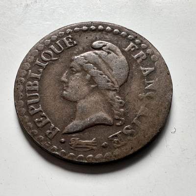 🌹外币初藏🌹🐯2026年第45场   每周二四六晚8️⃣点  世界硬币 法国 共和三年（1795年） 1生丁铜币（A厂巴黎造币厂）