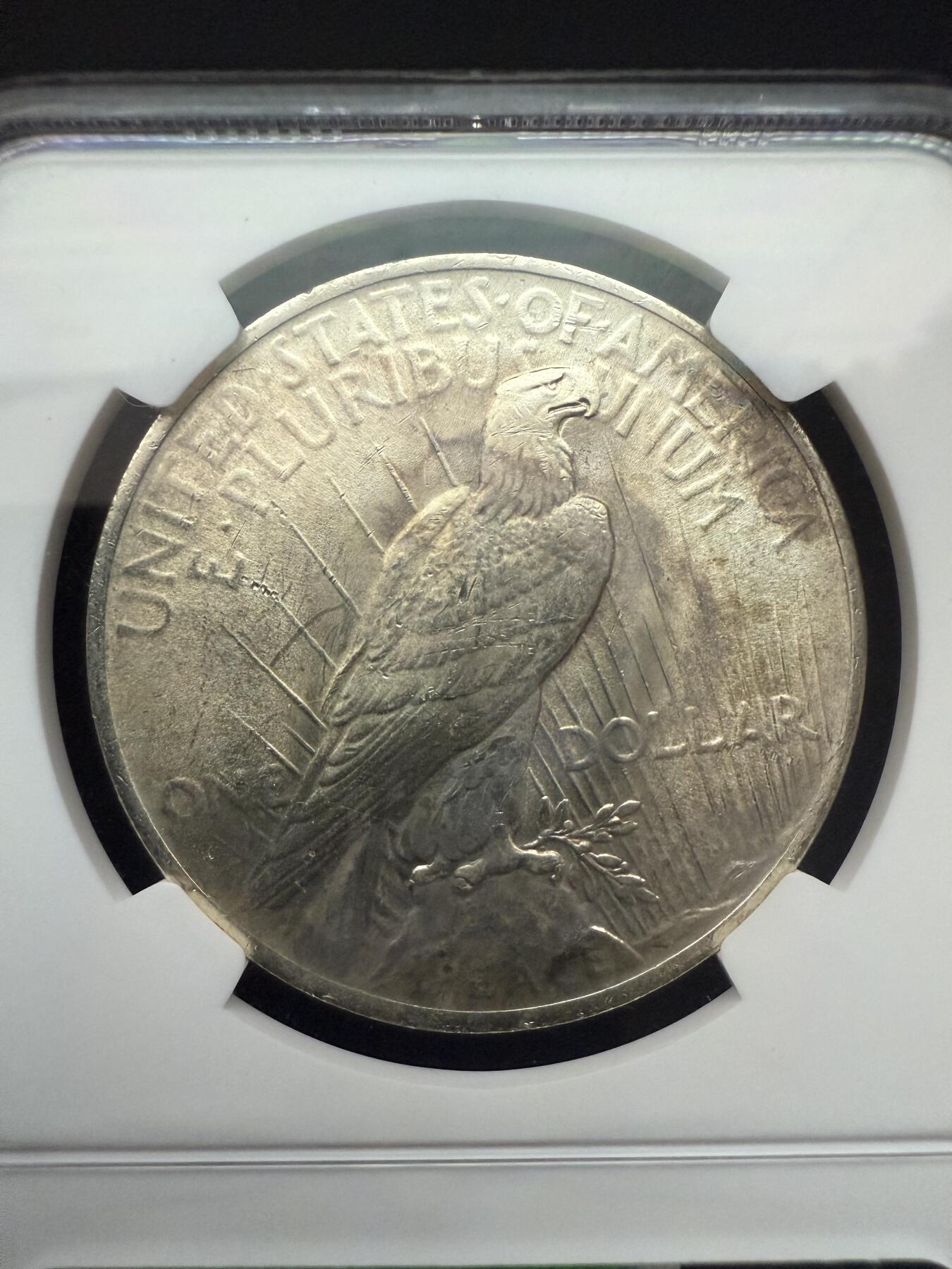 【周六 19:30】乾藏阁外国银币专场・裸币 / 评级币 + 银章铜章 保真包老 美国1923年和平银元1美元银币 NGC MS61