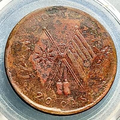 泉币菌-第230场-拍品多 请提前出价 - 河南省 中华民国当制钱二十文铜元 32mm