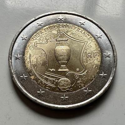 🌹外币初藏🌹🐯2026年第45场   每周二四六晚8️⃣点  世界硬币 法国 2016年 欧洲足球锦标赛 2欧元纪念币