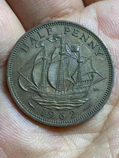 2026年第四十七场(总第二百一十六场）外国好品散币场(免佣金) 英国🇬🇧1962年半便士(伊丽莎白二世青年桂冠第二版)