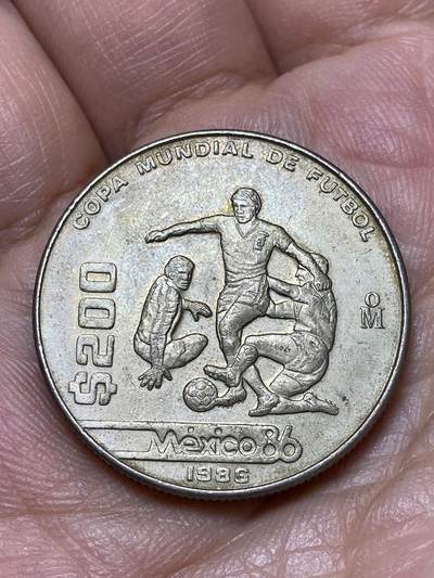 2026年第四十七场(总第二百一十六场）外国好品散币场(免佣金) 墨西哥🇲🇽1986年200比索(1986年世界杯纪念币)
