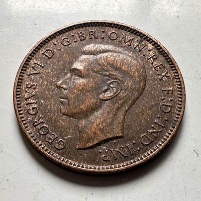 🌹外币初藏🌹🐯2026年第45场   每周二四六晚8️⃣点  世界硬币 英国 1937年 乔治六世 一法新铜币