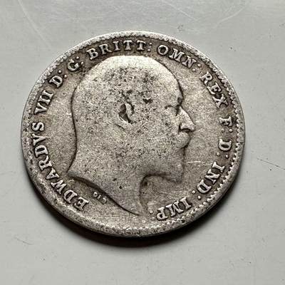 🌹外币初藏🌹🐯2026年第45场   每周二四六晚8️⃣点  世界硬币 英国 1908年 爱德华七世 3便士银币 b