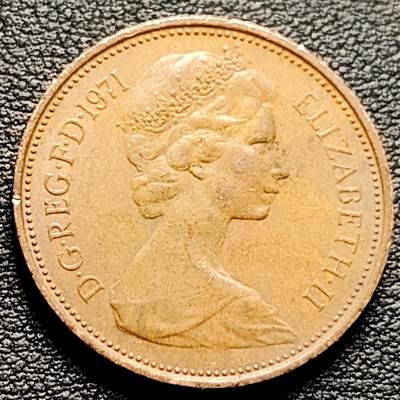 泉币菌-第230场-拍品多 请提前出价 1971年 英国2便士铜币 威尔士皇冠 25.9mm