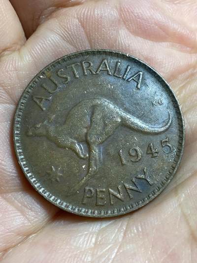 2026年第四十七场(总第二百一十六场）外国好品散币场(免佣金) 澳大利亚🇦🇺1945年1便士(乔治六世第一版，面值后带点，p版珀斯造)
