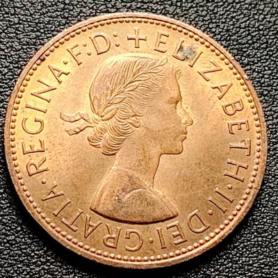 泉币菌-第230场-拍品多 请提前出价 铜底光 1966年 英国1便士大铜币 不列颠女神 31mm