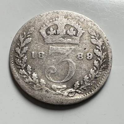 🌹外币初藏🌹🐯2026年第45场   每周二四六晚8️⃣点  世界硬币 英国 1889年 维多利亚 3便士银币 b