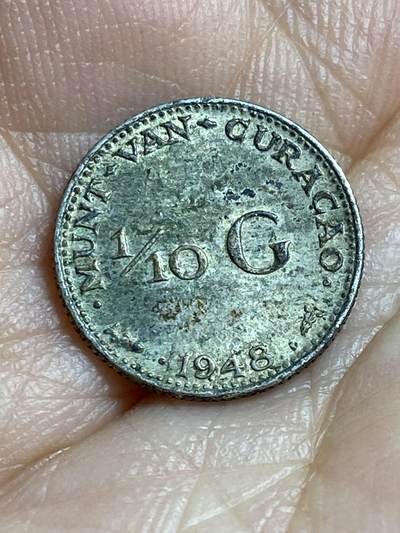 2026年第四十七场(总第二百一十六场）外国好品散币场(免佣金) 荷属库拉索🇨🇼1948单年份1/10盾银币(威廉明娜女王老年头像版，u版乌得勒支造，640银)