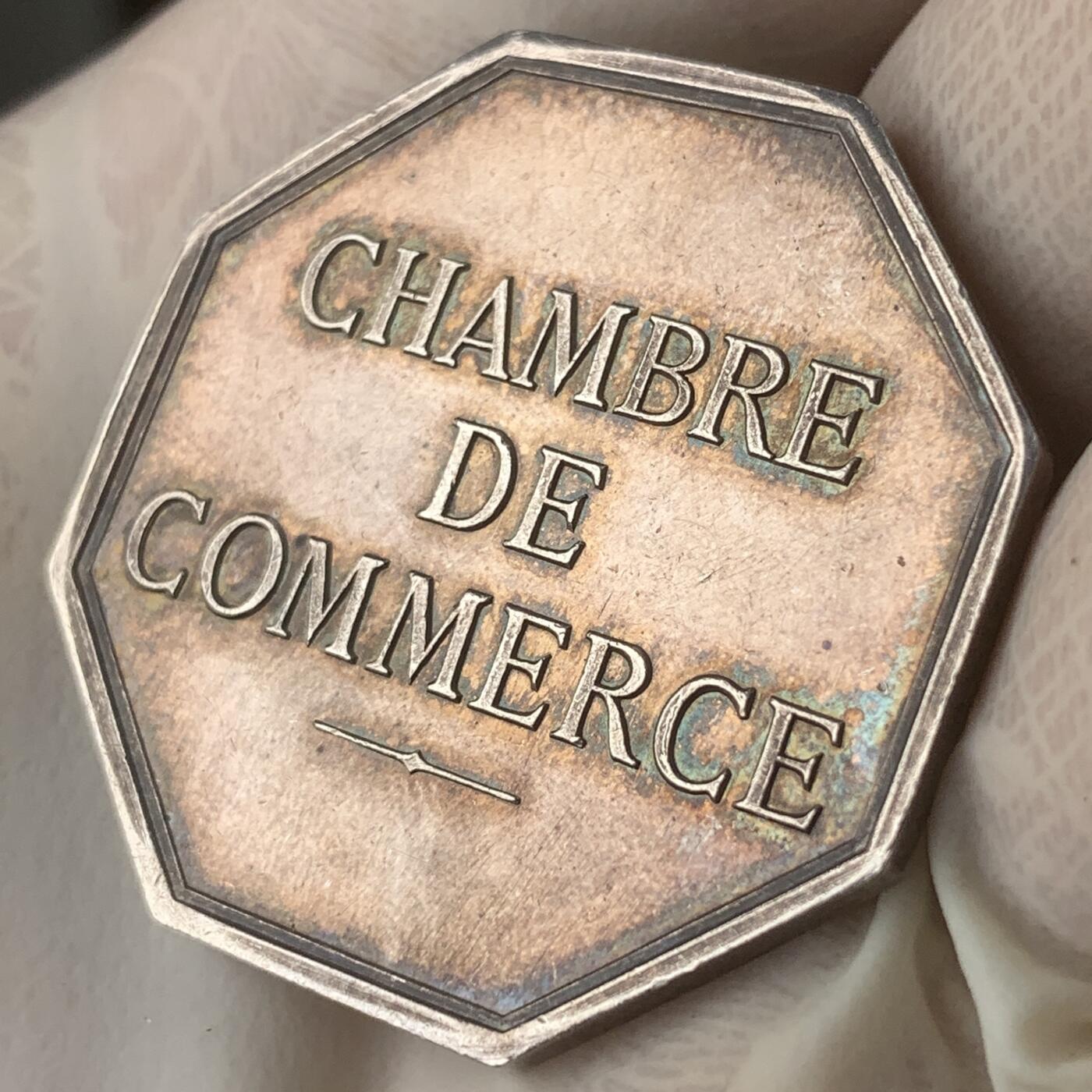 掌中浮雕-藏着的欧洲第059场 法国坎布雷商会八角银章，35.8mm，18.48g